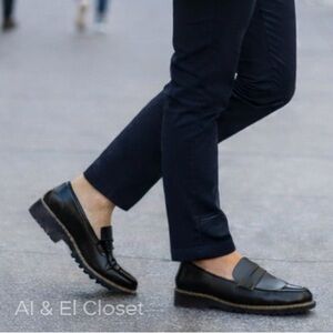 Vionic Cheryl II Black Leather Wide Loafers Women’s 12W Orthotic Comfort NIB